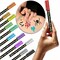 Citrus; 12 Pack Metallic Temporary Tattoo Markers for Skin, Non-Toxic Body Art Pens with Brush Tip, DIY Face & Body Painting Kit for Kids & Adults, Halloween & Party Tattoo Supplies; Category:Temporary Tattoos; Image:3